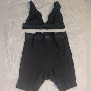 SKIMS Gray Bra & Matching Boxer SET